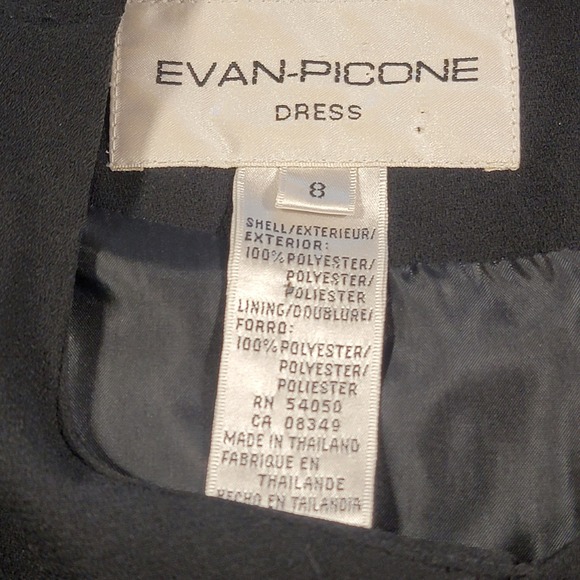 Vintage 90s Evan Picone Dress Black Gold Button Retro Career Women's Size 8 - Picture 3 of 8